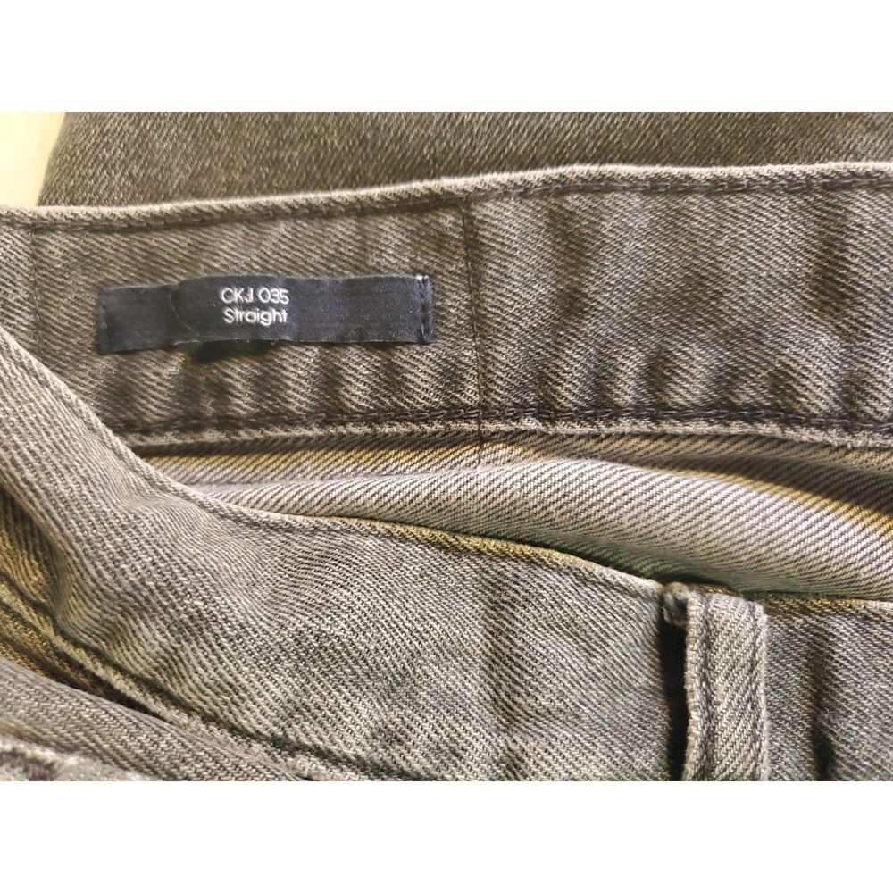 Calvin Klein Jeans Mens 36X30 Black Relaxed Straight Leg Distressed Denim - Picture 5 of 5